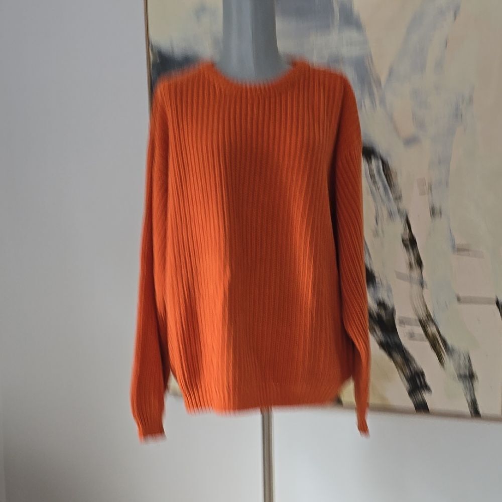 Eddie Bauer | Orange Knit Cotton Sweater